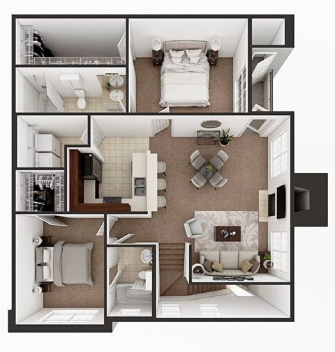 two bedroom apartment floor plan